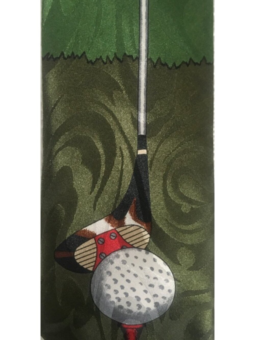 Steven Harris Mens Tie Green with Golf Club Golf Ball 3.75 in Wide 56 in Long